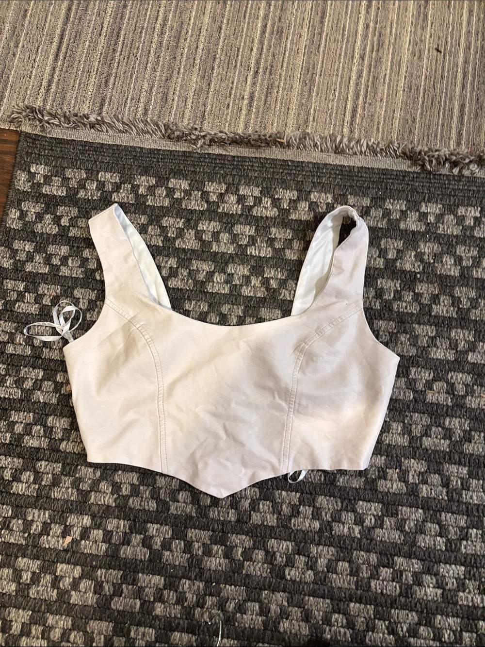 Fashion Nova White Scoop Neck Cropped Tank with Wide Straps